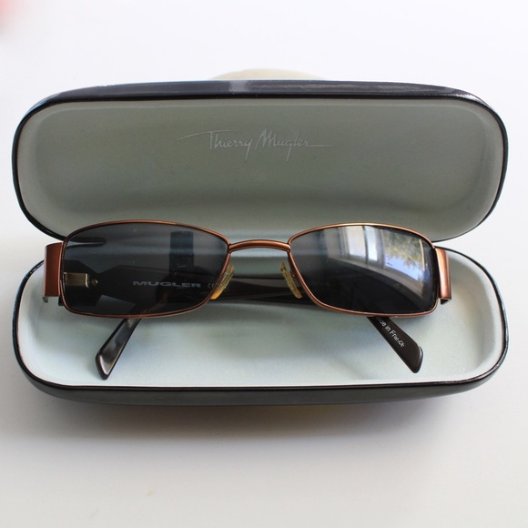 Thierry Mugler VTG Bronze Brown Metal Frame Prescription Sunglasses C2 51-17-130 - Picture 2 of 13